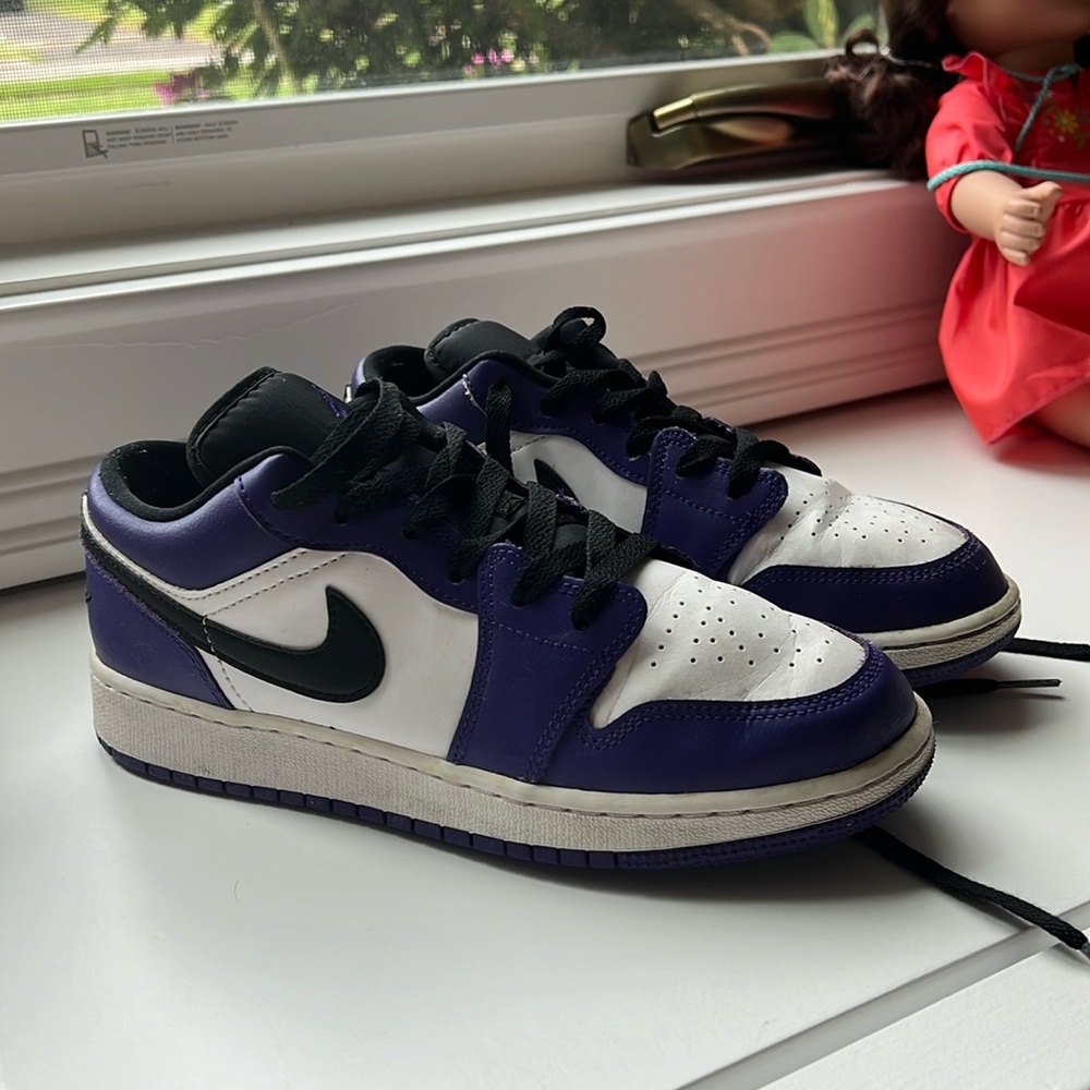 Jordan 1 Low Court Purple White 6Y Eur-38.5